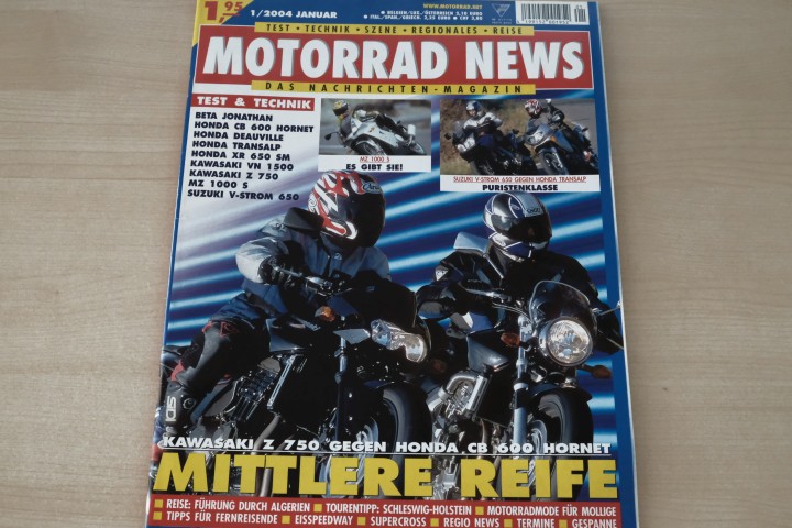 Deckblatt Motorrad News (01/2004)